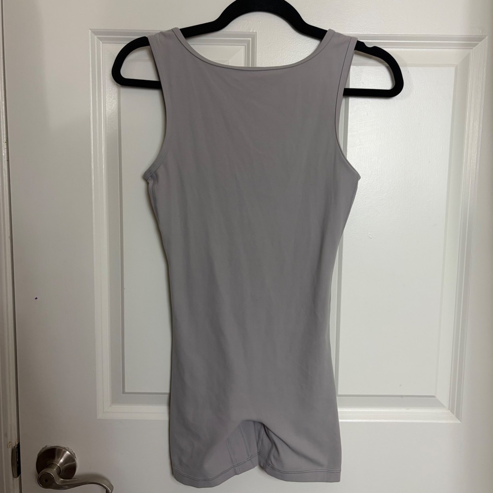 Aritzia Golden Tna Sleeveless Scoop Back Romper Lavender Grey XS